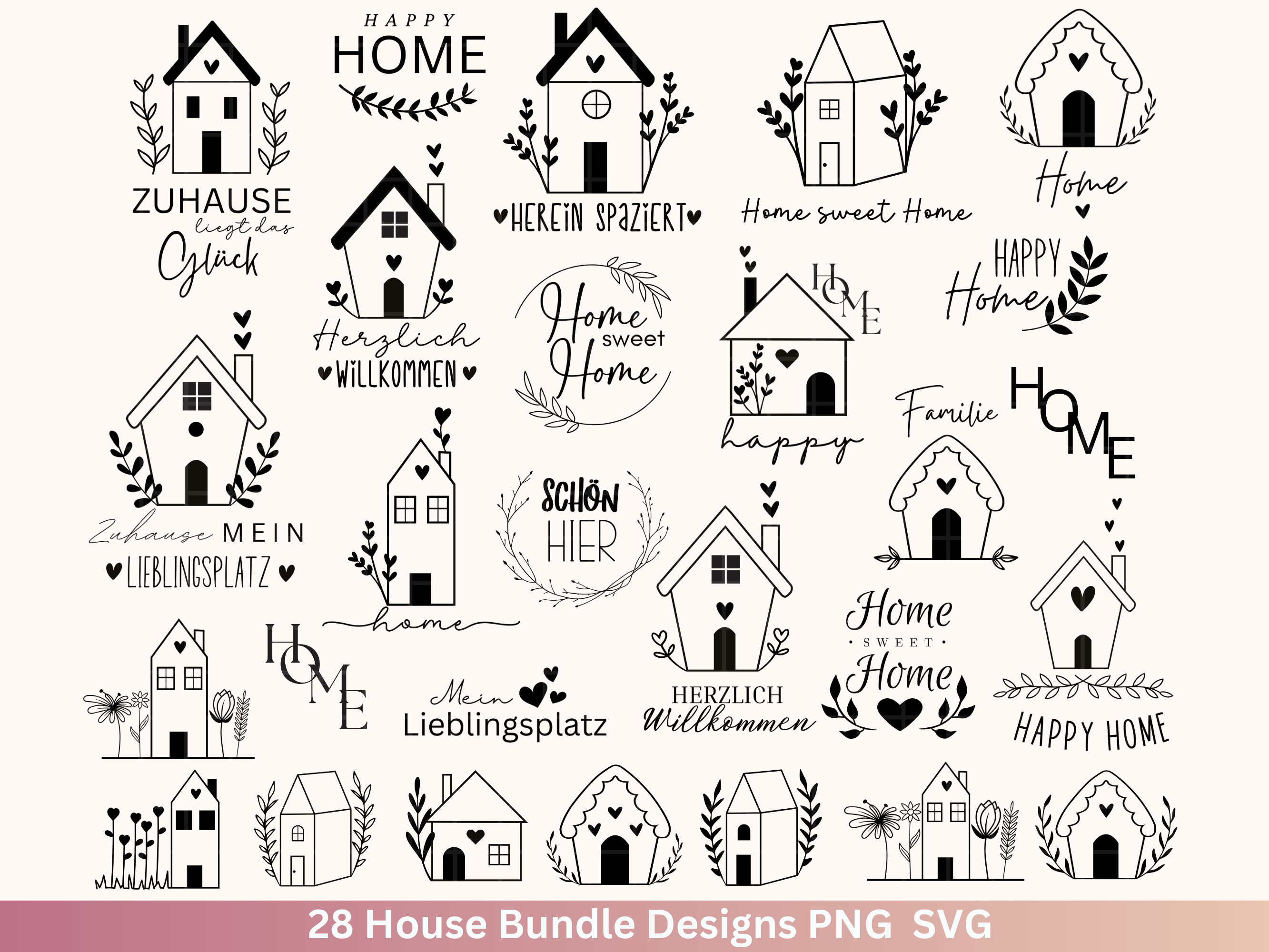 Plotterdatei Home svg Zuhause Schriftzug Sprüche svg Etsy.de