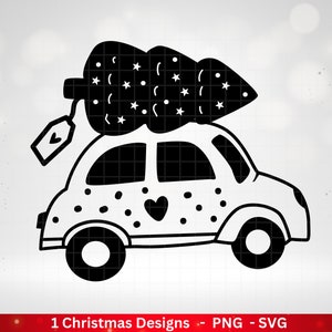 Christmas Plotter File Svg Png - Plotter File Christmas Car - Lettering Christmas German - Silhouette Cricut Download - Christmas Tree