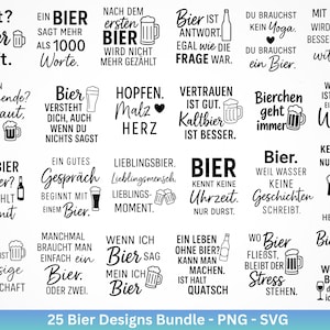 プロッターファイル ビールの格言 SVG PNG – アルコールの格言バンドル – Cricut シルエット用ビール SVG – ドイツ語レーザーファイル ドリンク – コースターファイル