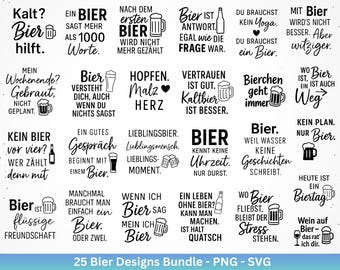 Plotter file beer sayings SVG PNG – alcohol sayings bundle – beer SVG for Cricut Silhouette – German laser file drinks – coaster file