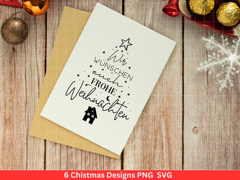 Christmas plotter file svg png plotter file home lettering christmas german silhouette cricut download christmas houses image 6