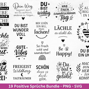 Deutsche Sprüche Plotterdatei - Positive Sprüche Svg - Laserdatei Sprüche - Inspirierende Zitate - Positive Sprüche Svg - Geschenk Freundin