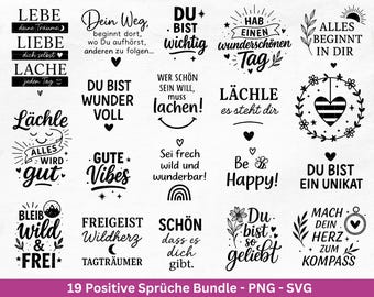 German sayings plotter file - Positive sayings svg - Laser file sayings - Inspirational quotes - Positive sayings svg - Gift for girlfriend