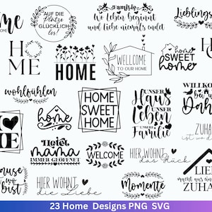 Plotter file Home svg - Home lettering sayings svg - Clipart plotter file German - Cricut Silhouette Studio plotter file - digital