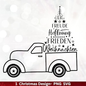 Archivo de trazador de Navidad svg png - archivo de trazador Coche de Navidad - letras Navidad Alemán - Silueta Cricut Descargar - Árbol de Navidad