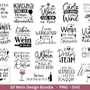 Deutsche Plotterdatei  Wein Sprüche Bundle - Wein svg -  Wein Sprüche Svg - Cricut Silhouette Studio Plotterdatei - Alcohol svg  Untersetzer