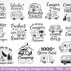 Archivo de trazador alemán Camping Svg Caravana Svg, Archivo de trazador Camper, Refranes de camping, Camping autocaravana, Archivo láser Inicio Svg - Camper