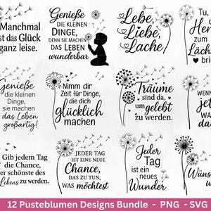 Pusteblumen Plotterdatei - Pusteblumen Svg - Deutsche Sprüche - Motivierende Sprüche Svg -Freundschaft Laserdatei - Liebe Svg - Geburtstag