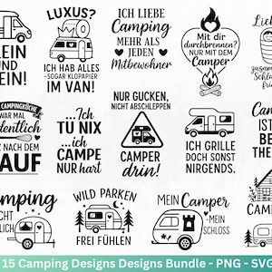 Plotter file Camping Svg Caravan Svg , Plotter file Camper Bundle , Camping sayings, Cricut Svg , Camping car - Laser file Svg file
