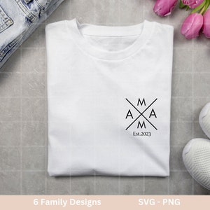 Family names plotter file Dad svg Mom svg Mini svg Cricut Silhouette Studio Family outfit Boss Shirt svg Initials png image 8