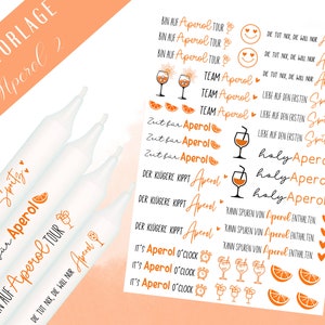 Aperol Kerzen PDF Vorlage - Kerzen Tattoo Vorlage Aperol Spritz  - Kerzen selbst gestalten - Kerzensticker Holy Aperoli - Kerzen Deko