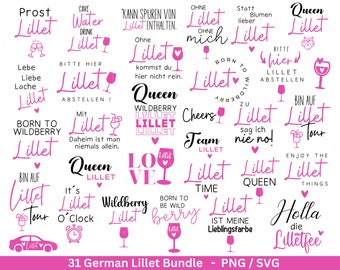 Bundle allemand Lillet svg png - Wildberry Lillet svg - Alcool svg - Cricut Silhouette Studio traceur fichier SVG - Numérique - Shirt Design svg