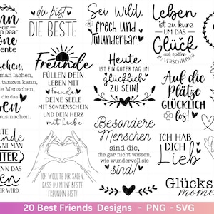 Arquivo de plotter alemão Melhor amigo - Pacote Svg de melhores amigos - Arquivo de silhueta Cricut - Irmã Svg - Citações de amizade - Amigos Svg