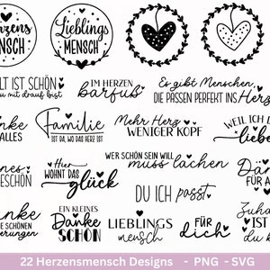 Deutsche Plotterdatei Herzensmensch- Danke Svg  - Best Friends Svg  - Von Herzen svg Cricut - Lieblingsmensch Svg - Schön das es dich gibt