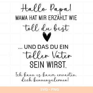 German You will be a father svg png - father gift - baby body svg - father's day svg - gift for birth - Cricut Silhouette Studio plotter file