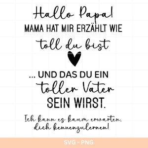 German You will be a father svg png - father gift - baby body svg - father's day svg - gift for birth - Cricut Silhouette Studio plotter file