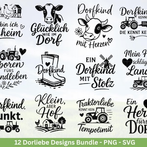 Fichier de traceur allemand village - enfant du village et fier de l'être - ferme svg - tracteur svg - Cricut Silhouette - citations d'amour du village - vie du village svg