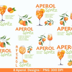 Pacchetto Aperol Spritz - Aperol Shirt Design png - Aperol Bar Art - Aperol Wall Decor png - Aperol Spritz Acquerello Cocktail - Aperol Poster