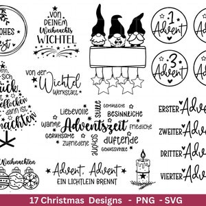 Weihnachten Plotterdatei Svg Png - Plotterdatei Advent - Schriftzüge Weihnachten deutsch - Silhouette Cricut - Adventszahlen svg - Wichtel
