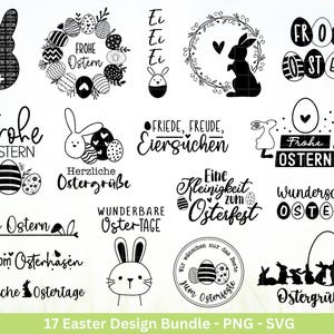 Plotterdatei Ostern - Schriftzüge Ostern - Hase Svg - Ostern Svg - Osterhase Svg - Laserdatei Ostern - Frühling Plotterdatei  - Osterei Svg