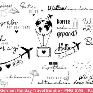 German travel plotter file svg png bundle - beach svg- summer svg - travel svg - Cricut Silhouette Studio - travel sayings - vacation svg