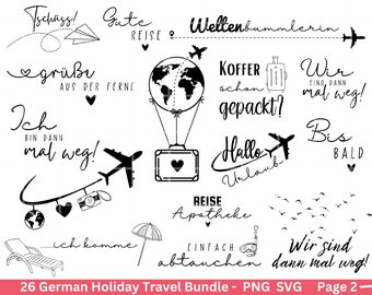 Duitse reisplotter bestand svg png bundel - strand svg - zomer svg - reis svg - Cricut Silhouette Studio - reisspreuken - vakantie svg