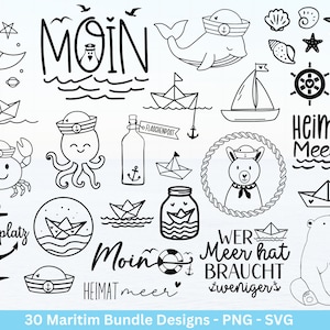 Archivo de trazador de gaviota de Moin: archivo SVG marítimo para Cricut y Silhouette: Saludos costeros, Anchorage, Ahoy, Sea Love, Bienvenido al norte