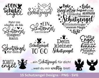 Guardian Angel cutting file - Angel SVG - German sayings - Guardian Angel laser file - Keyring sayings - Guardian Angel SVG - Cricut SVG