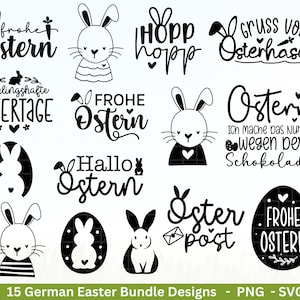 Deutsche Ostern Plotterdatei Bundle svg - Ostern Designs deutsch - Ostern Cricut Silhouette  - Ostern Schriftzüge - Digistamp Ostern
