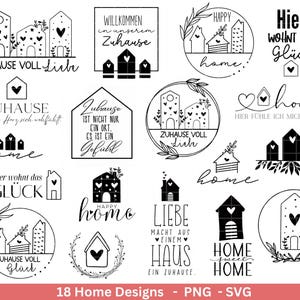 Plotterdatei Home svg -  Zuhause Schriftzug Sprüche svg - Clipart Plotterdatei Deutsch - Cricut Silhouette Studio Plotterdatei - digital
