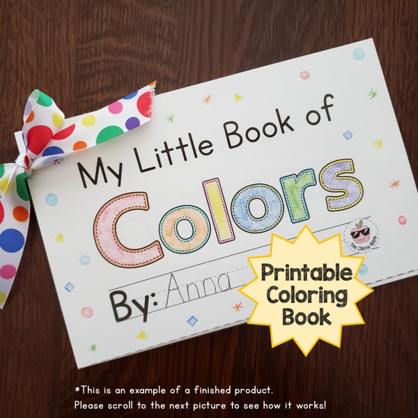 Printable Colors Book for PreK and Kindergarten - Black and White Coloring Pages for Educational Fun