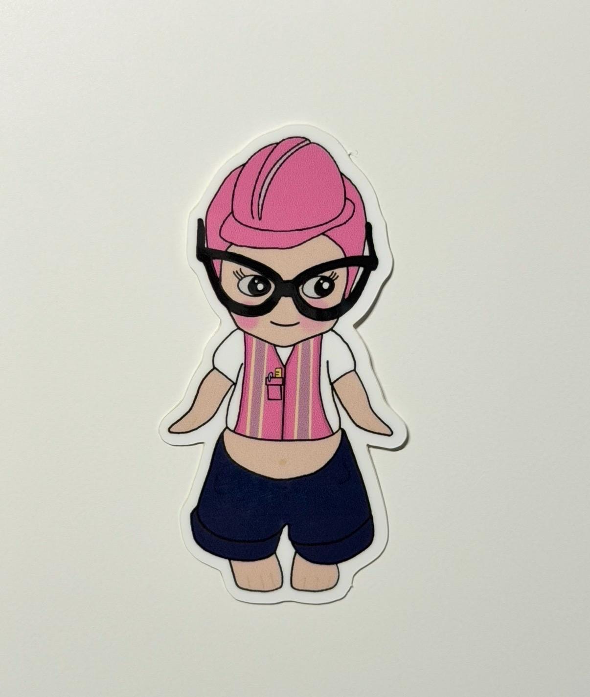 Pink Engineer Engineer Pink Sonny Angel Sticker | Engineering Stickers | Cute ...