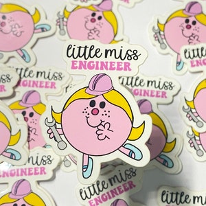 Little Miss Engineer Sticker | Engineering Empowerment | Engineering Stickers | Gifts for Engineers | Hardhat Sticker