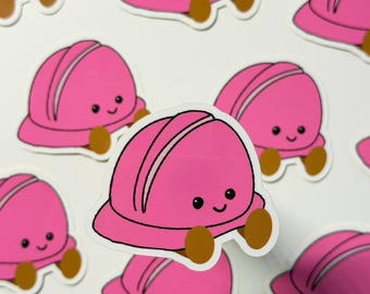 Pink Hardhat | Engineering Stickers | Cute Engineering Sticker | Engineer Pink