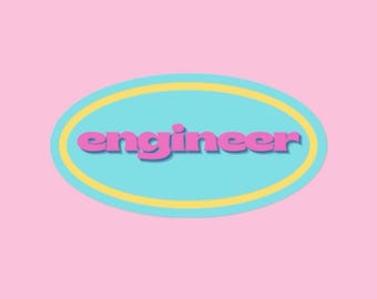 Retro Engineer Sticker | Glossy Die-Cut Vinyl