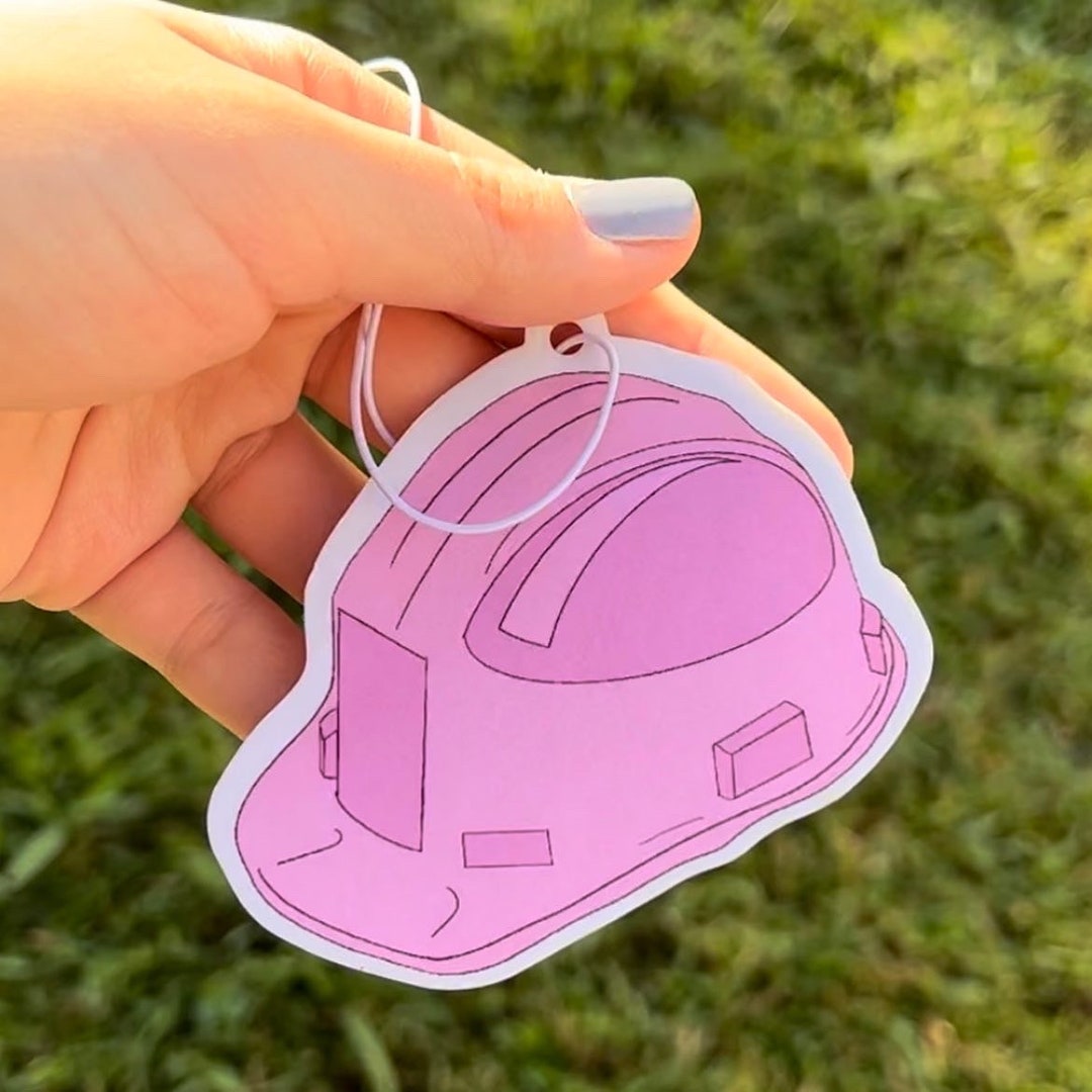 Pink Hardhat Car Air Freshener Gift for Engineers Engineering