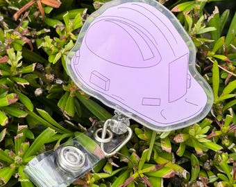 Pink Hardhat Engineering Acrylic Badge Reel