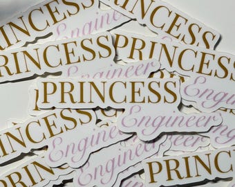 Princess Engineer Glossy Sticker | Waterproof Vinyl Decal