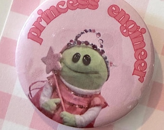 Princess Engineer Button | Engineering Pin | Backpack Pin | Engineer Cute Gift