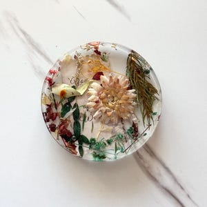 Handmade Pressed Flower Resin Coaster: Christian Bible Verse Gift