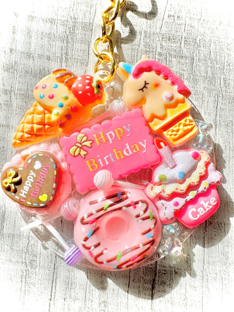 Happy Birthday Keychain Etsy