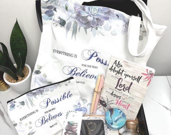 Christian Care Package, Faith-Based Gift, Friend Gift, Faith Over Fear, Gift for Her, Bible Study Gift Box, Gift for Christians, Bundle Box