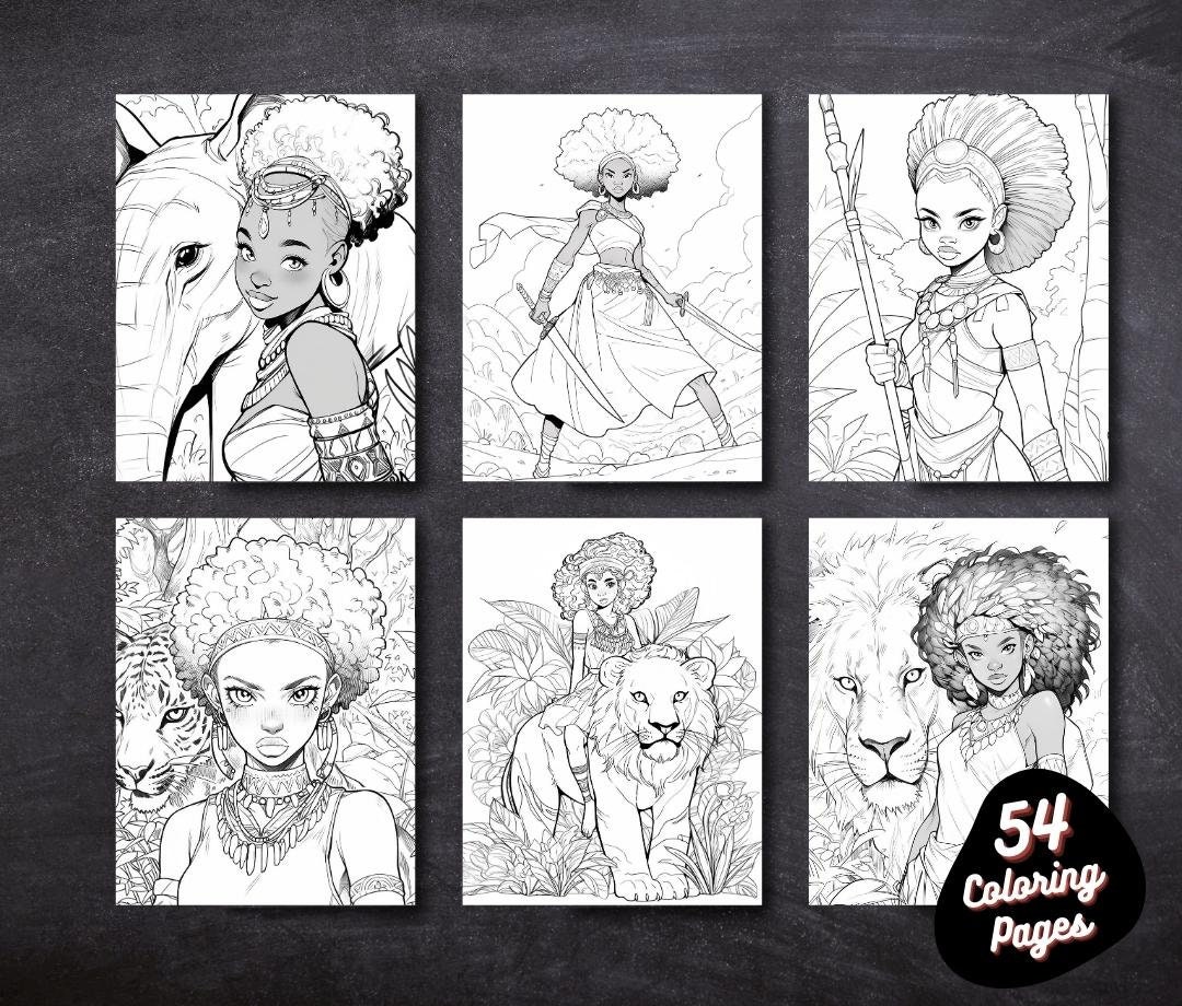 African Queens Coloring Pages Printable Digital Product - Etsy