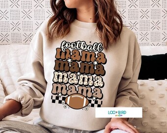 Sudadera Football Mama, Sudadera Unisex Heavy Blend Crewneck, Sudadera Football Mom, Camiseta del Día del Juego, Camiseta de temporada de fútbol femenino