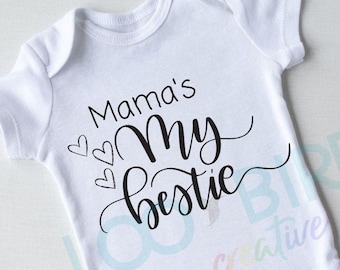 Mama es my Bestie Svg, Mama is my Bestie Svg, Png, Mommy Svg, SVG für Baby, Onsie Svg, Mommy and Me Svg, Transparent Png, Baby Png, Instant