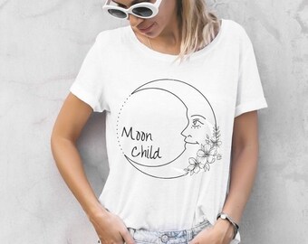 Moon Child SVG, Hippie Svg, Moon Svg, SVG for Shirt, SVG for Spiritual, Crunchy Svg
