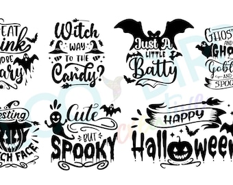 Halloween SVG PNG JPG Bundle, Lustiges Shirt Design Svg, Halloween Zitat Png, Lustige Fall Cut Datei für Cricut, Halloween Sublimation, Spooky Svg