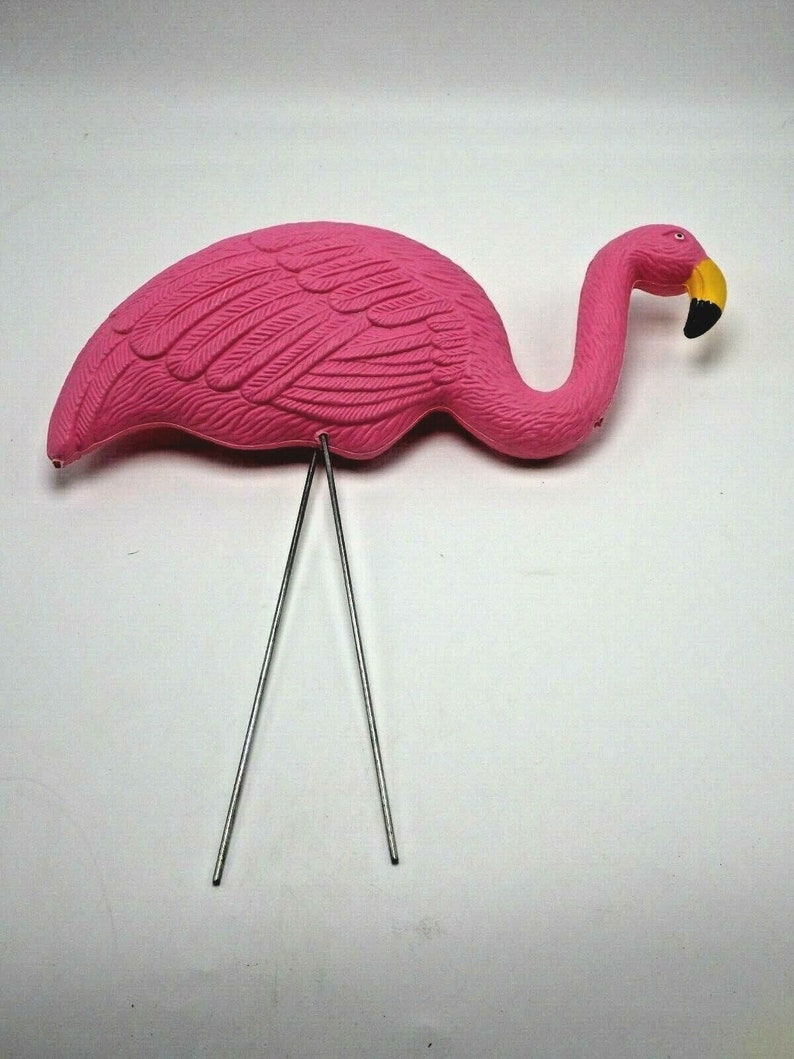 Pink Flamingo Lawn Ornament Statue Decoration Plastic Yard Etsy