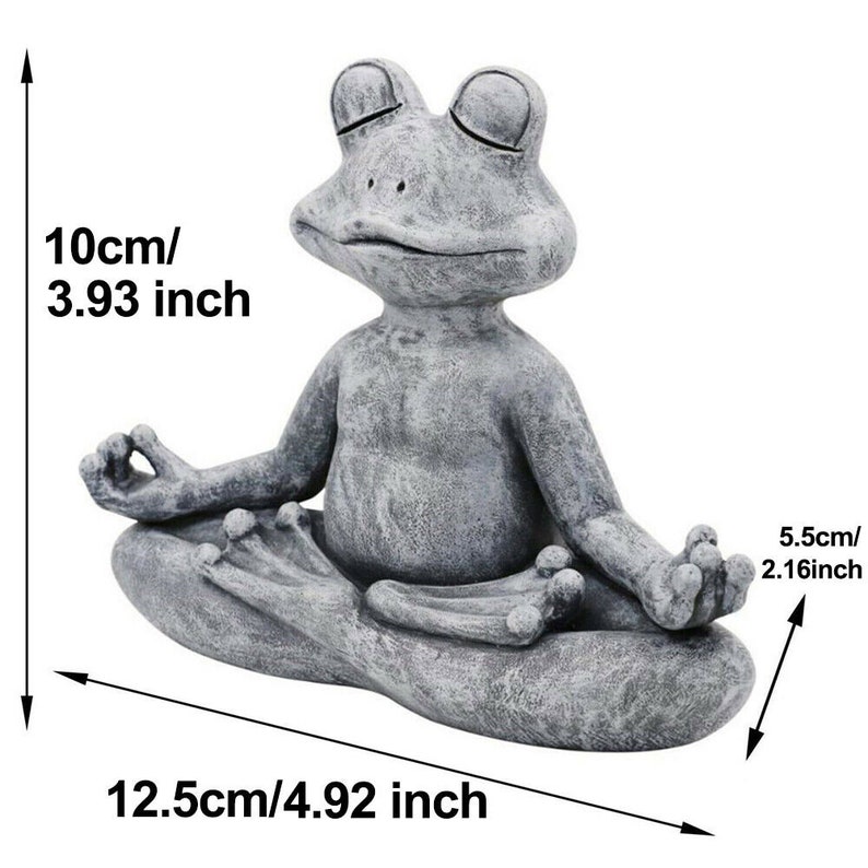 Frog Statue Garden Sculpture Decor Meditation Zen Pose Pool Etsy