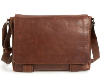 Leather Messenger bag, Leather business bag, Messenger bag, 15 inch Laptop bag, Mens leather bag
